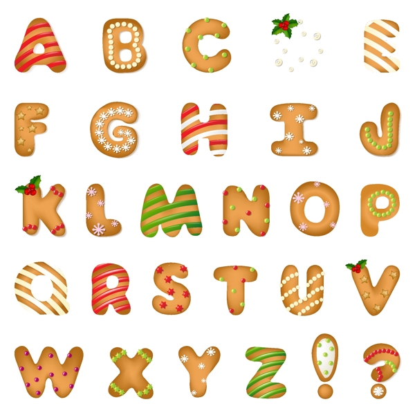 圣诞饼干字母图片
