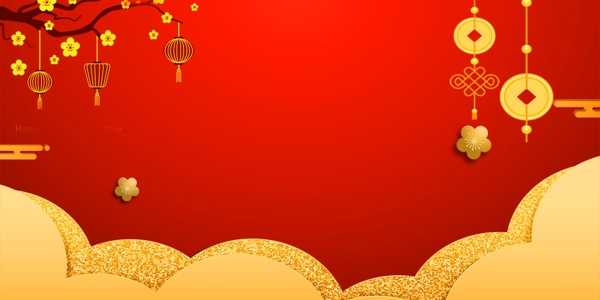 红金色新年背景设计