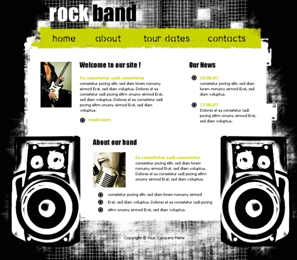 流行音乐网站界面欧美模板1flash1psdhtml图片