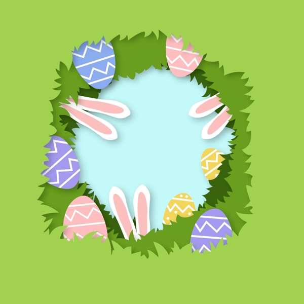 复活节彩蛋兔子钟草可爱