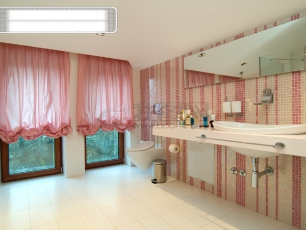 淡粉色格调的时尚浴室图片素材