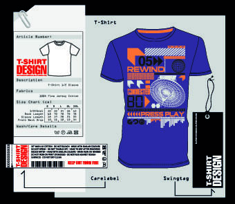 T恤打印和标签设计矢量图05