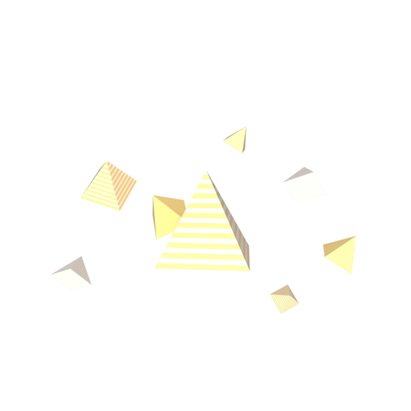 C4D立体几何角锥漂浮装饰素材