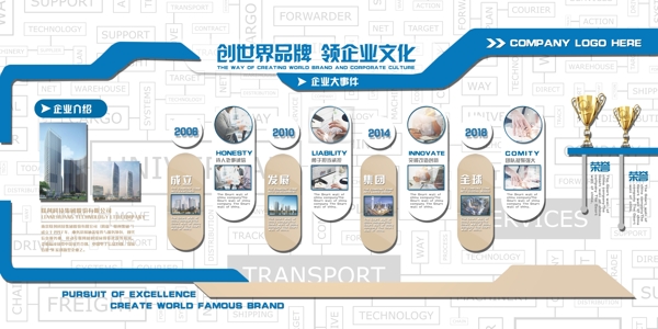 简约通用现代化企业文化墙