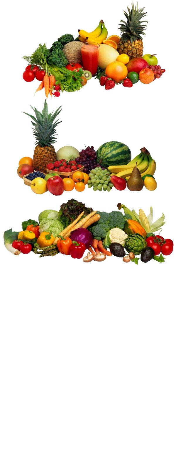 水果组合绿色健康宣传海报超市