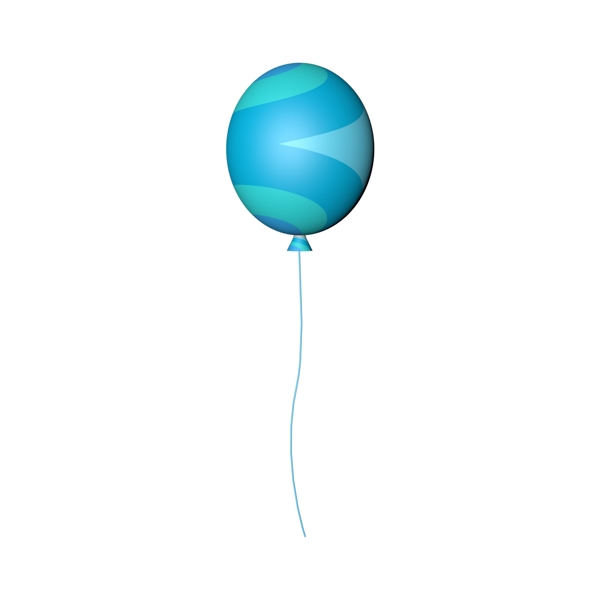 气球渐变蓝色气球C4D气球立体气球