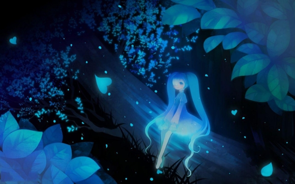 树丛中的萤火少女仰望星空淘宝背景