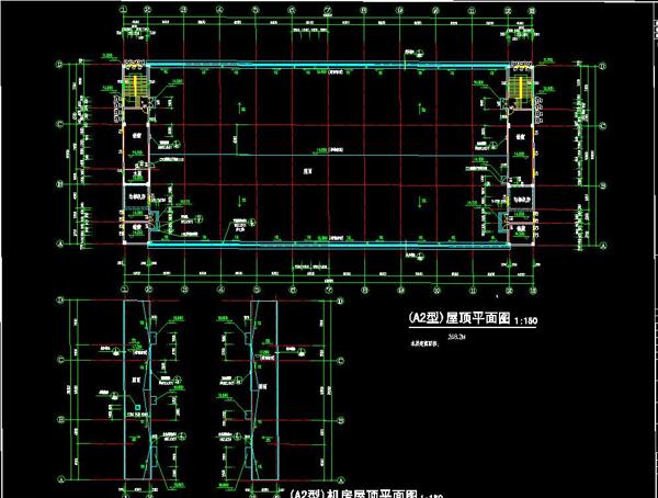 A2型厂房屋顶平面