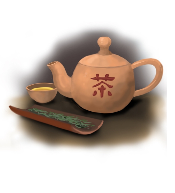茶主题茶壶茶罐卡通风