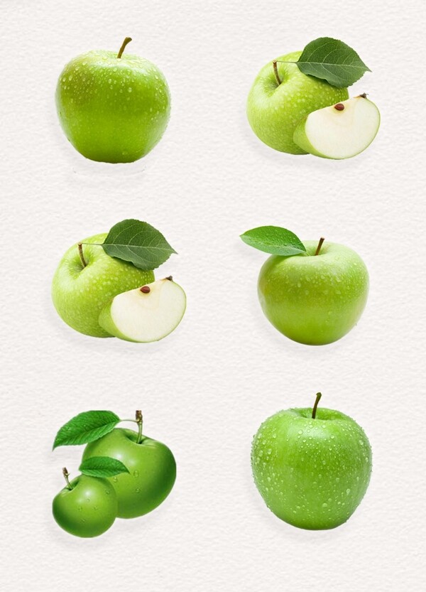 健康营养水果png青苹果素材设计