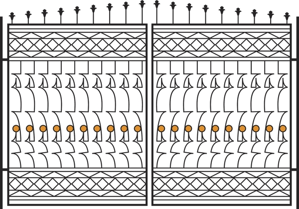 欧洲模式的铁大门栅栏04矢量素材