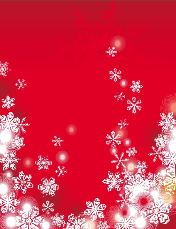 2个红色的圣诞雪花背景矢量素材