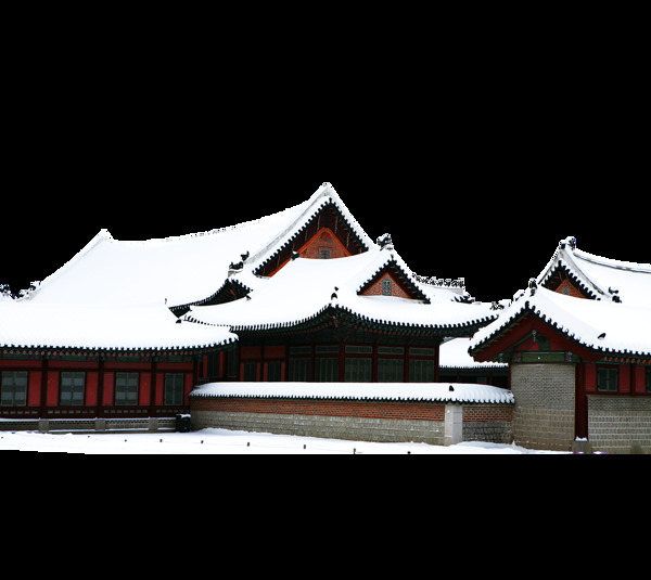 古代建筑雪花元素
