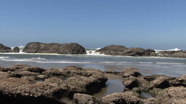 多岩石的海岸的股票视频缩放视频免费下载