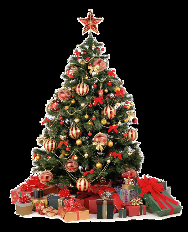 圣诞树和礼物盒子免抠png透明素材
