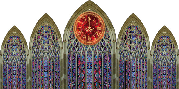 教堂彩色玻璃屏风背景