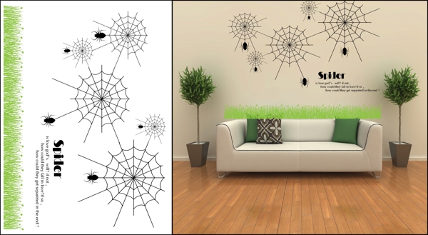 蜘蛛网组合贴图片
