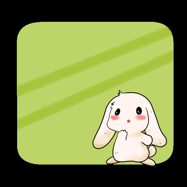 绿色的兔子边框插画