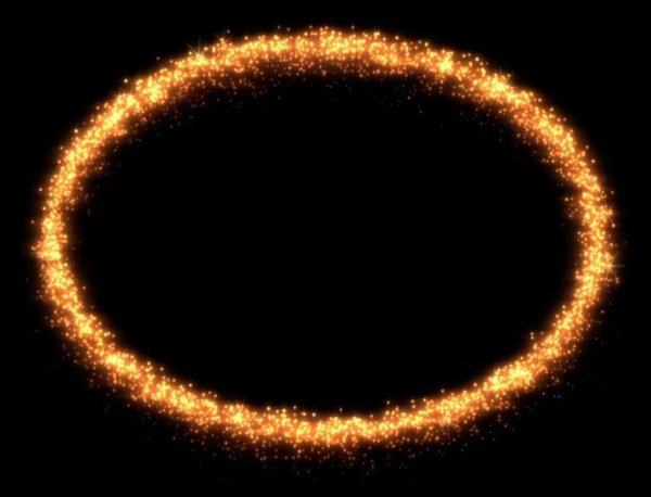 金色圆形粒子相框视频素材