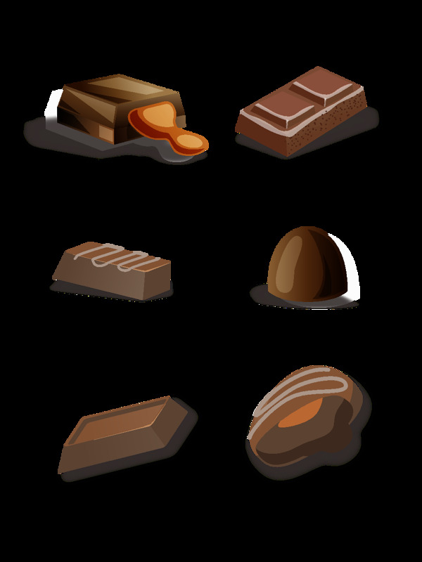 手绘巧克力食物设计元素可商用