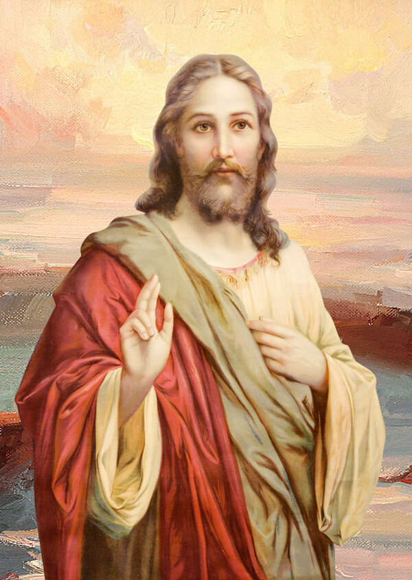 上帝耶稣油画像