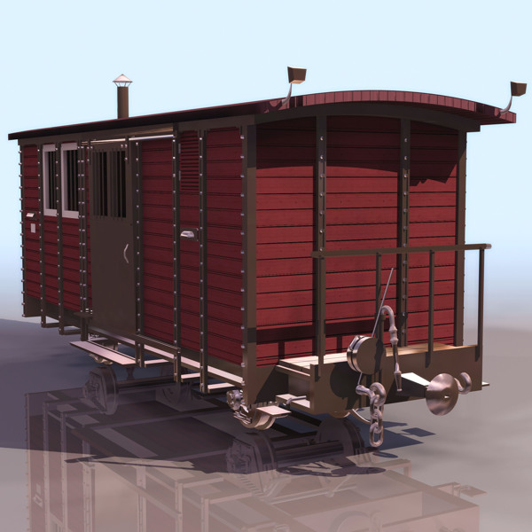 火车货运车箱3D模型