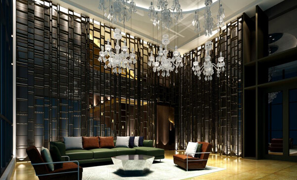 典雅奢华风格商业空间大厅效果图设计图