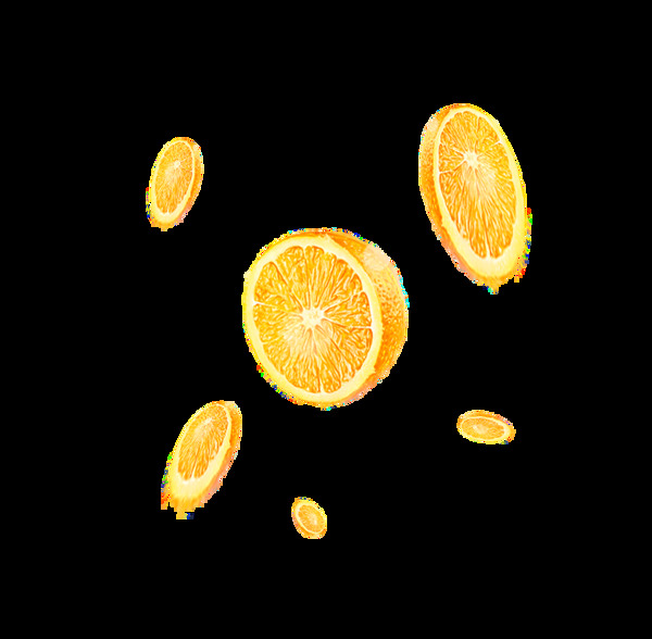 切开的橙子png透明免扣元素