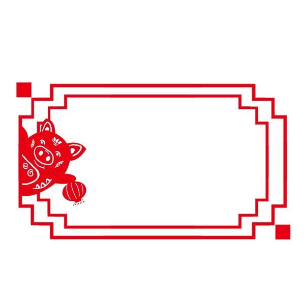 猪年中国风手绘边框