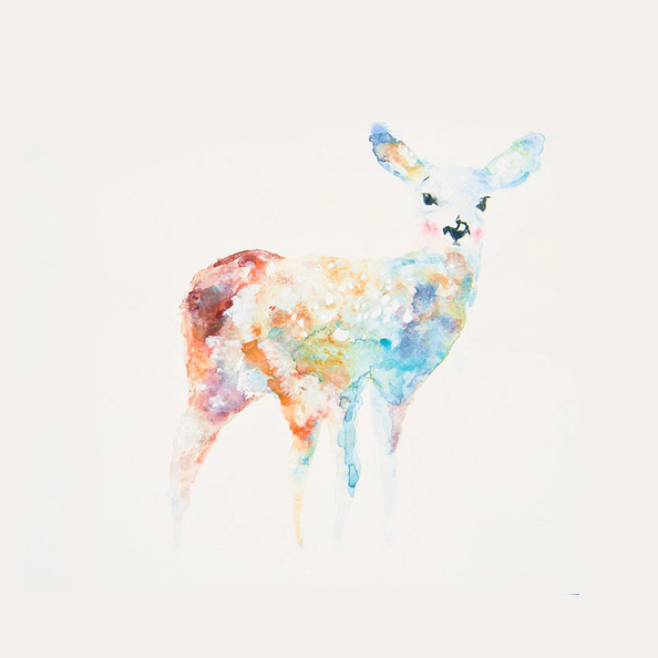 位图插画动物鹿艺术效果免费素材
