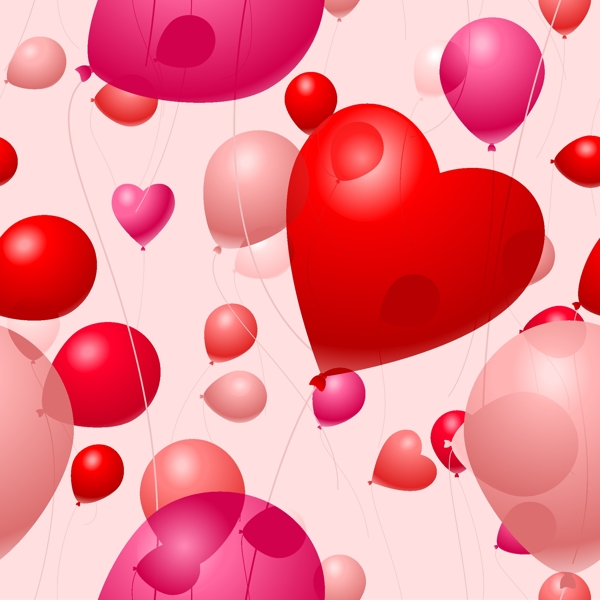 情人节节日爱心气球矢量图