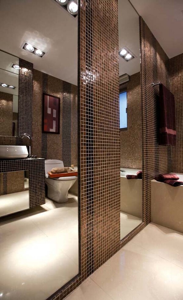 简约风室内设计浴室瓷砖镜子效果图