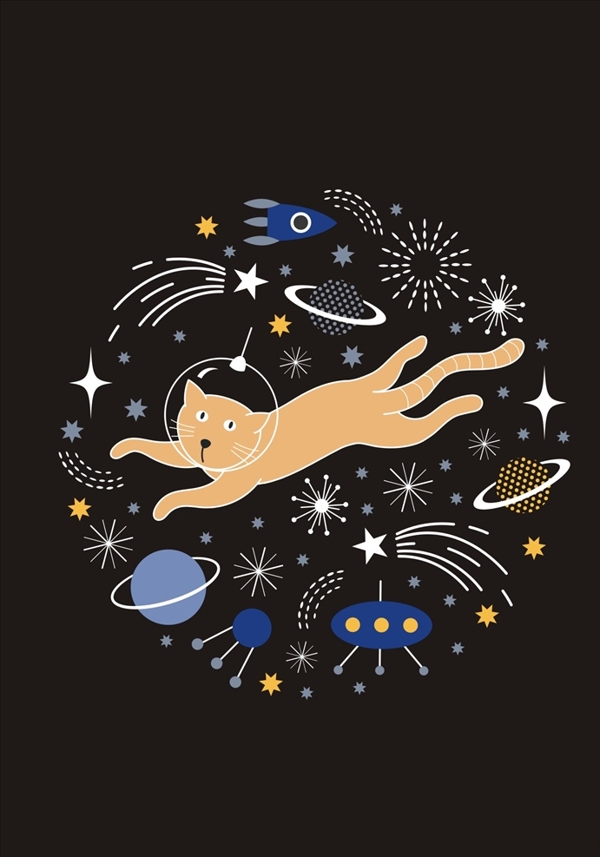 太空猫图案