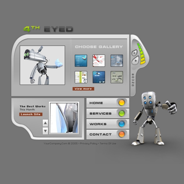 机器人模型设计网页模板