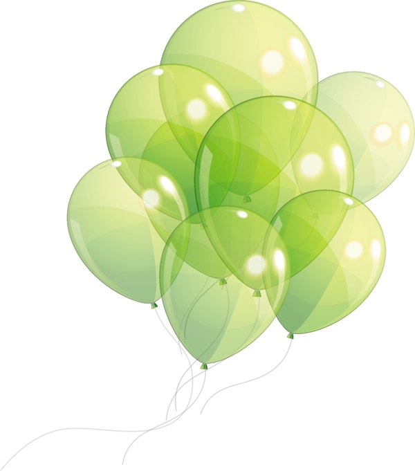 轻盈儿童绿色精美气球矢量图