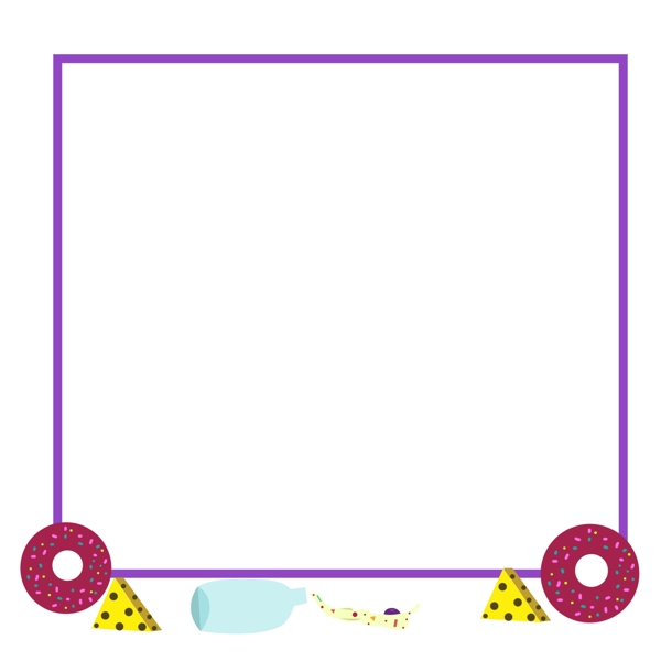 方形甜甜圈边框插画