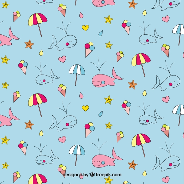 鲸鱼和阳伞模式