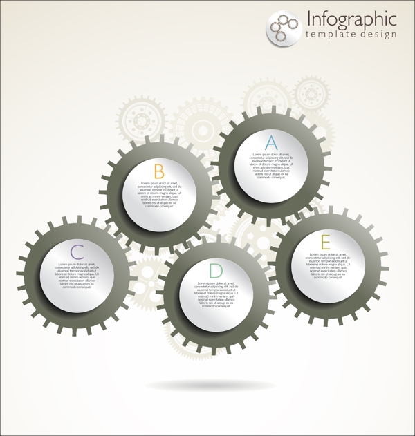 创意齿轮信息图表矢量素材5