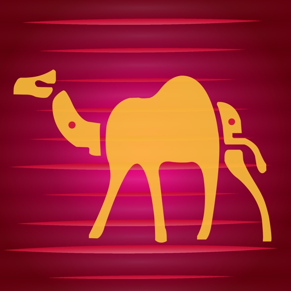 印花矢量图动物骆驼文字英文免费素材