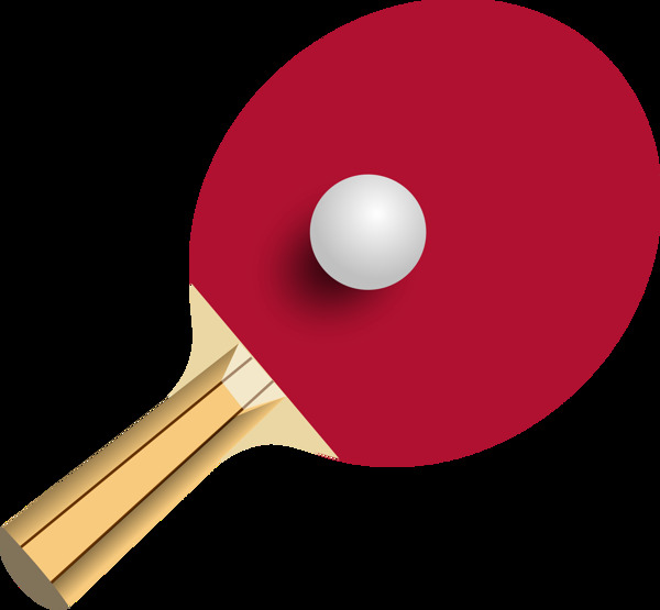 红色乒乓球拍免抠png透明素材