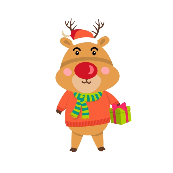 圣诞节卡通动物可爱麋鹿