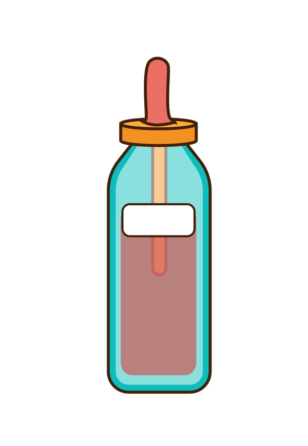 卡通化学滴瓶插画