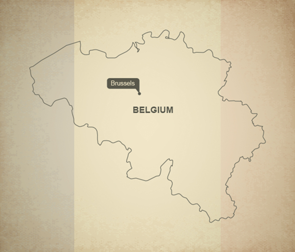 矢量比利时地图