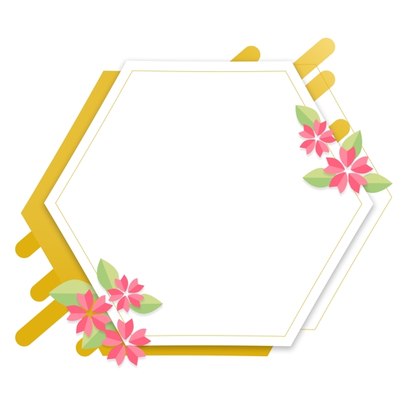 手绘折纸花卉植物卡通边框对话框