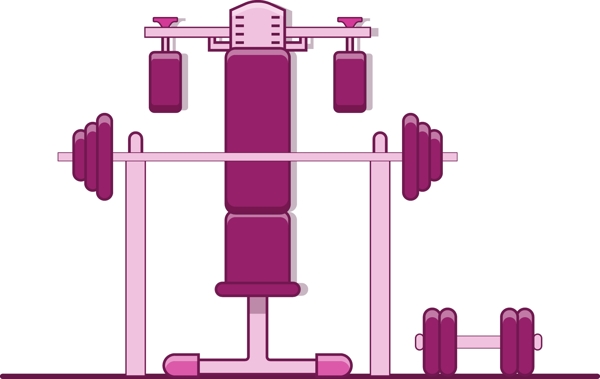 矢量手绘卡通健身器材