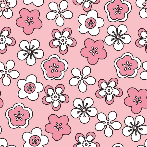 手绘粉色花卉背景
