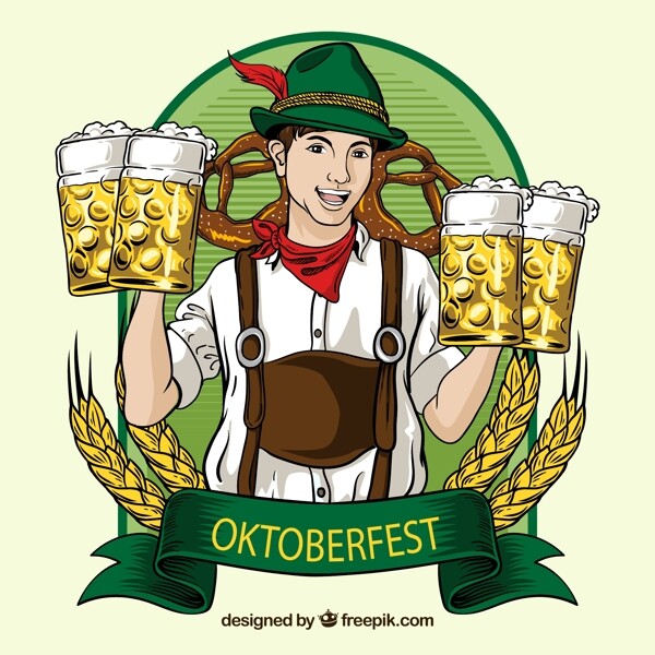 德国啤酒节酒保图片