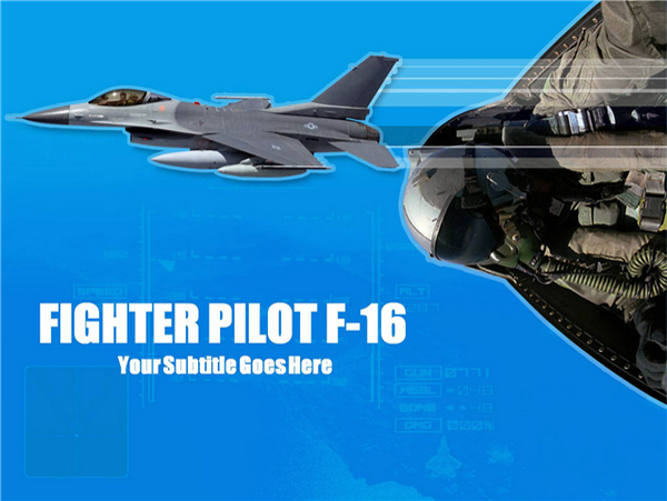 F16战斗机飞行员ppt模板