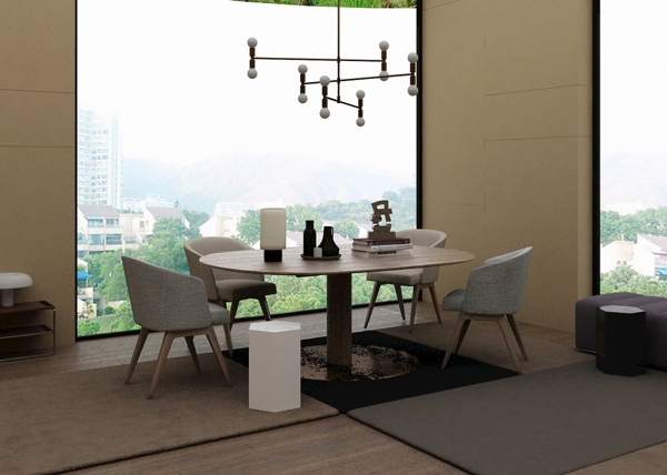 现代餐桌椅3d模型图片