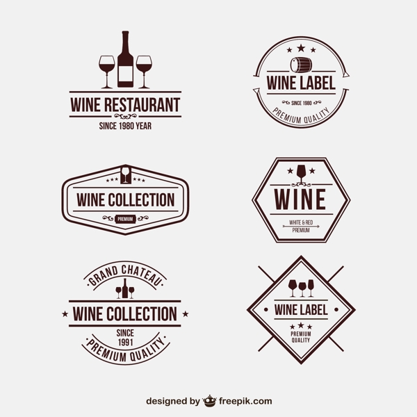 创意葡萄酒标签矢量图